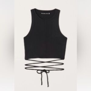 Abercrombie & Fitch Scuba tie front tank BLACK XS